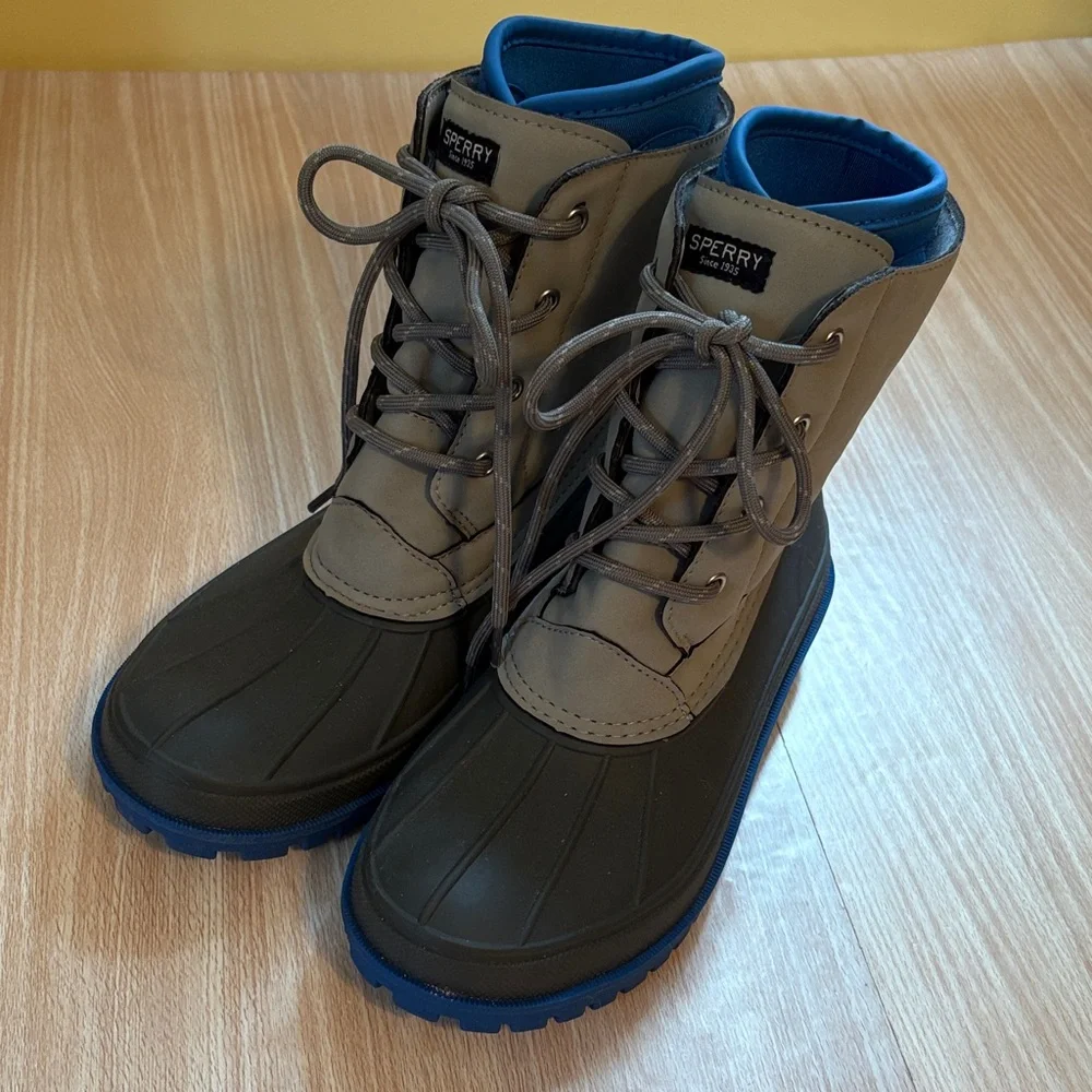 Sperry duck boots gray blue